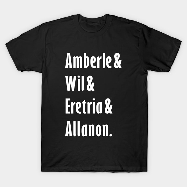 The Shannara Chronicles - Amberle & Wil & Eretria & Allanon T-Shirt by BadCatDesigns